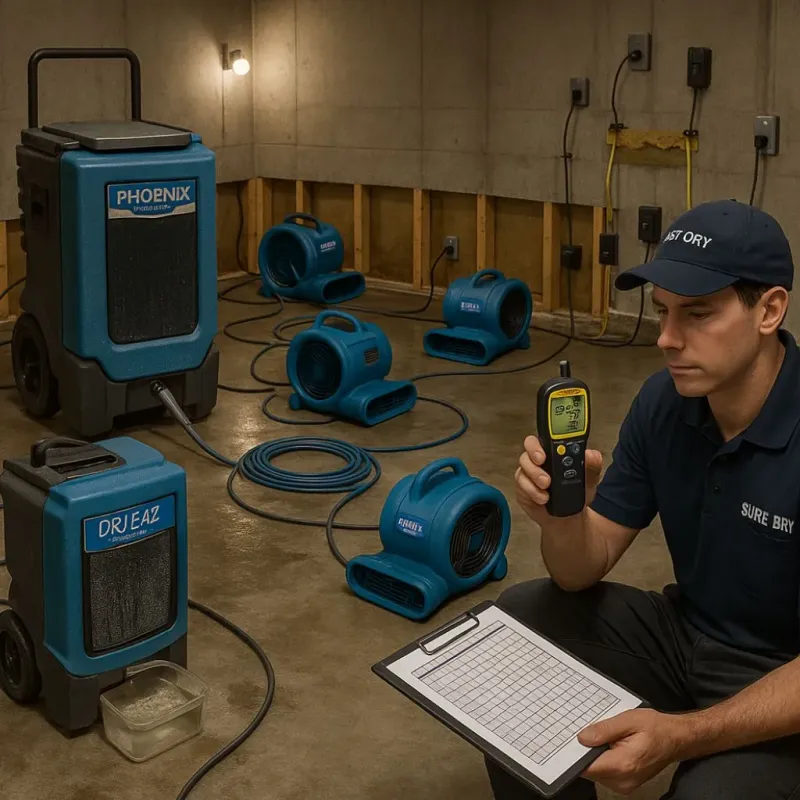 Structural Drying and Dehumidification process in Mountainside, NJ